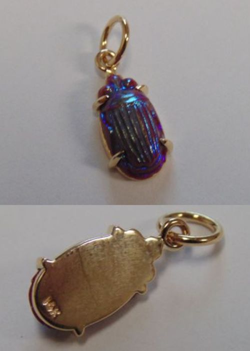 Antique Louis Comfort Tiffany Scarab Bespoke Necklace -  Israel